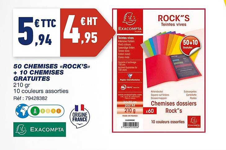 50 chemises "rock's" + 10 chemises gratuites