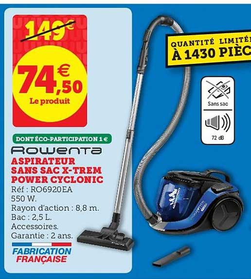 aspirateur sans sac x-trem power cyclonic rowenta
