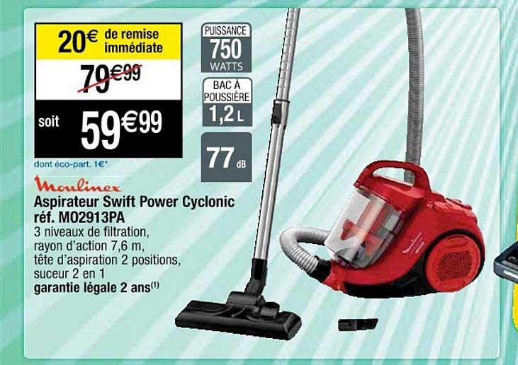 aspirateur swift power cyclonic moulinex