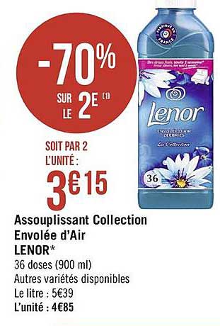 assouplissant collection envolée d'air lenor