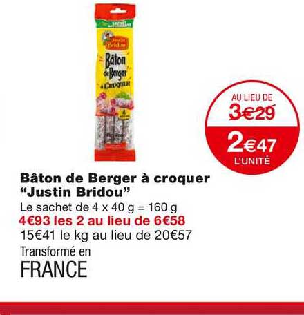 bâton de berger à croquer "justin bridou"