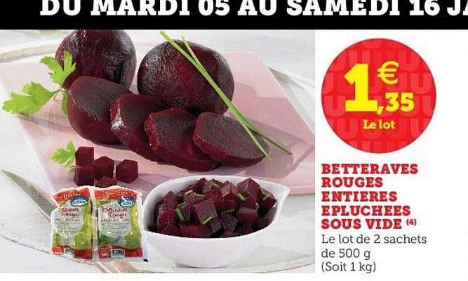 betteraves rouges entières épluchées sous vide