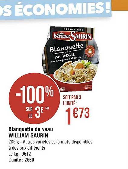 blanquette de veau william saurin