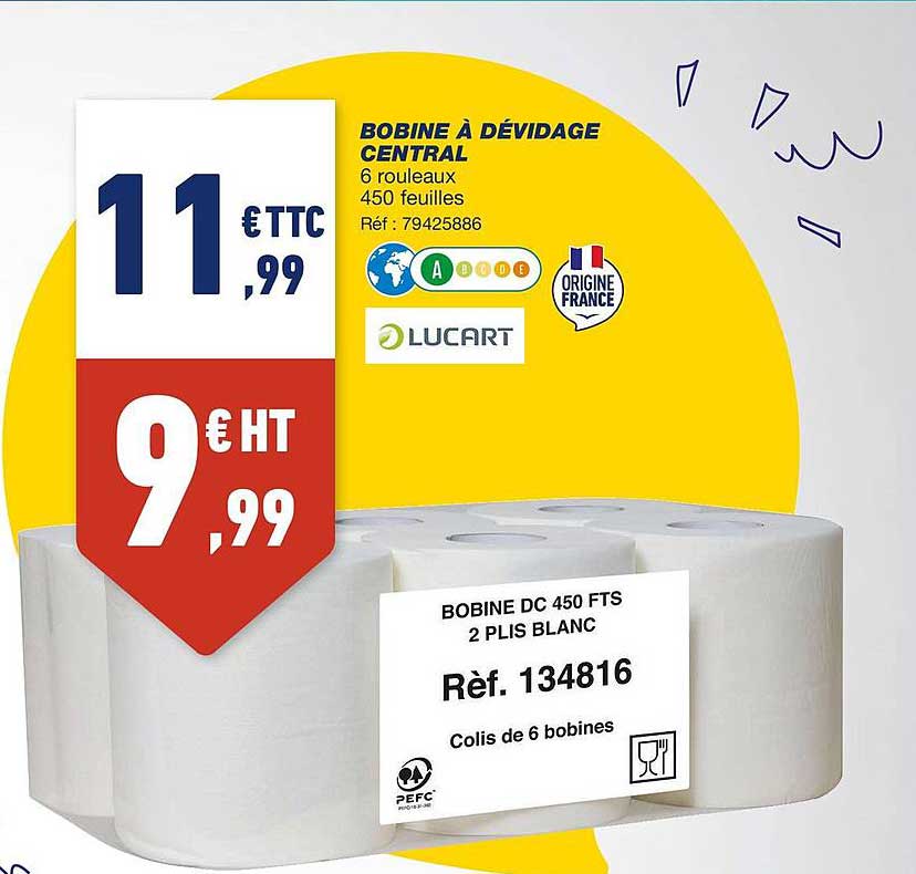 bobine à dévidage central lucart