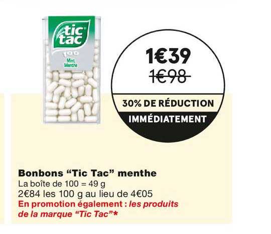 bonbons "tic tac" menthe
