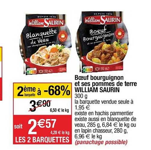 bœuf bourguignon et ses pommes de terre william saurin
