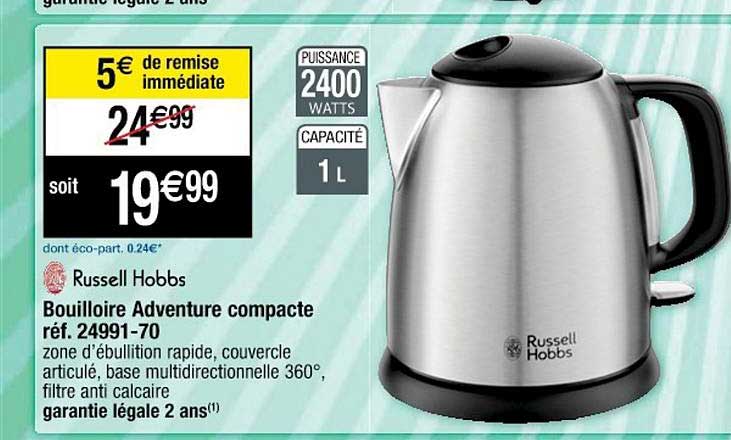 bouilloire adventure compacte russell hobbs