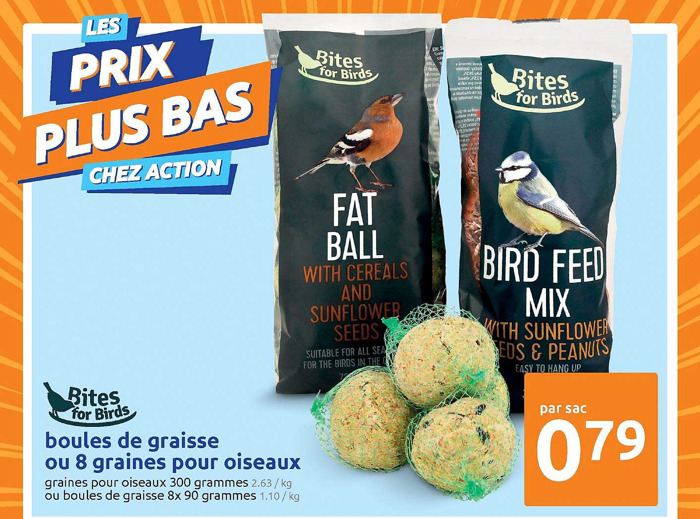 boules de graisse ou 8 graines pour oiseaux bites for birds