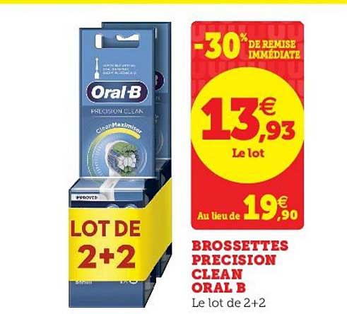 brossettes précision clean oral b -30% de remise immédiate