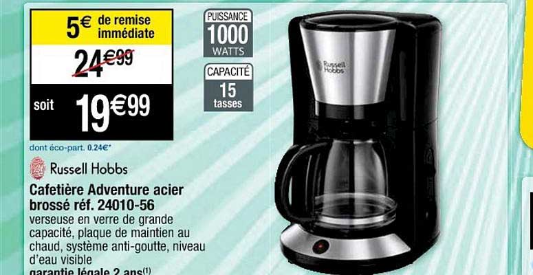cafetière adventure acier brossé russell hobbs