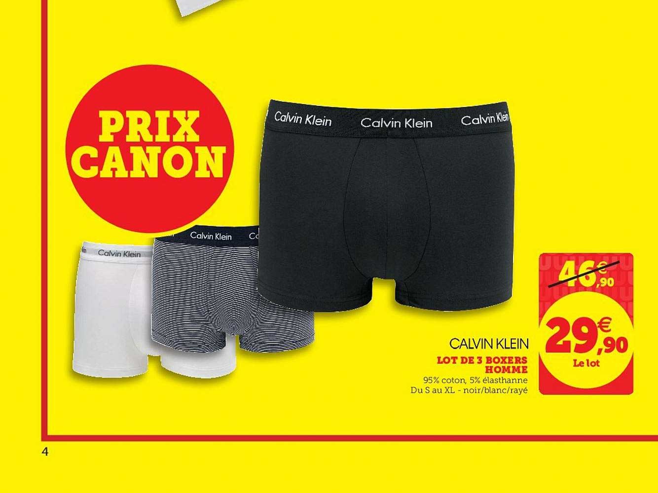 calvin klein lot de 3 boxers homme