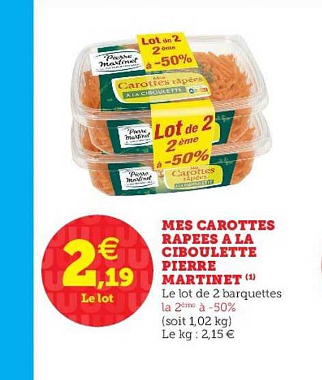 Carottes Râpées à La Ciboulette Pierre Martinet La 2è à 50%