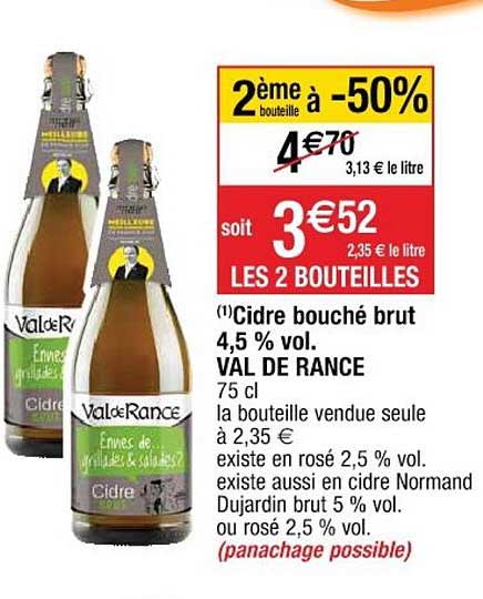 cidre bouché brut 4,5% vol. val de rance
