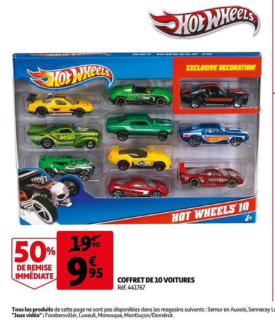 coffret de 10 voitures hot wheels 50% de remise immédiate