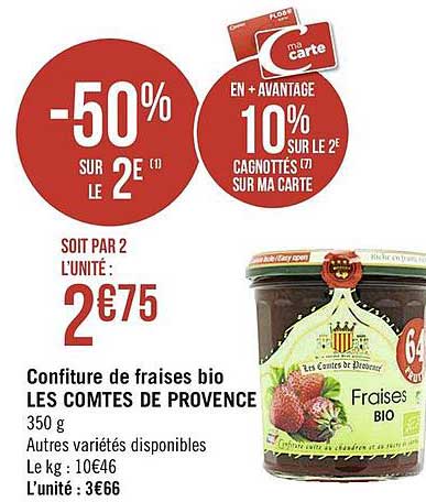 confiture de fraises bio les comtes de provence