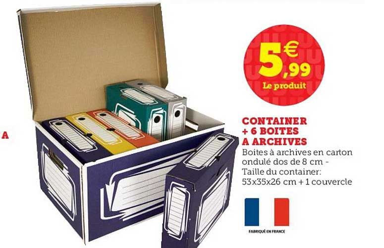 container + 6 boîtes à archives