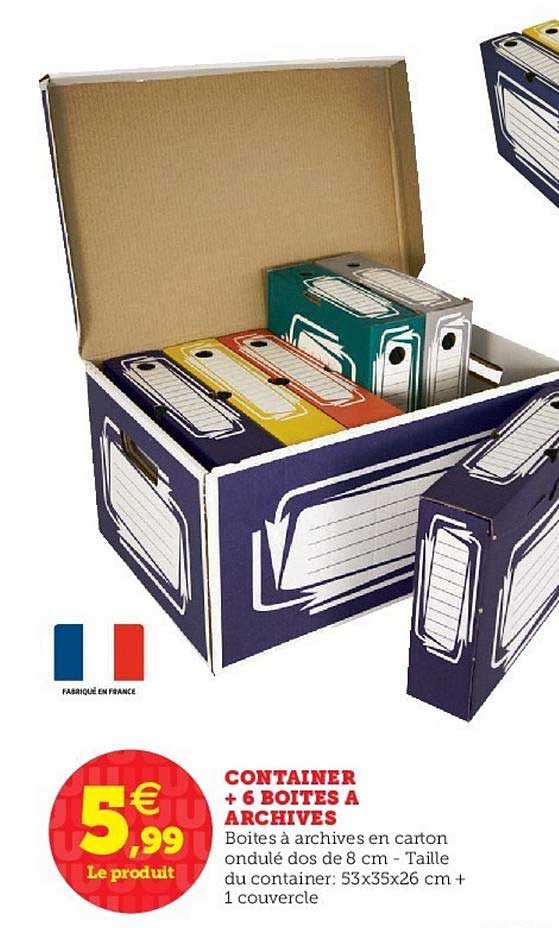 container + 6 boites à archives