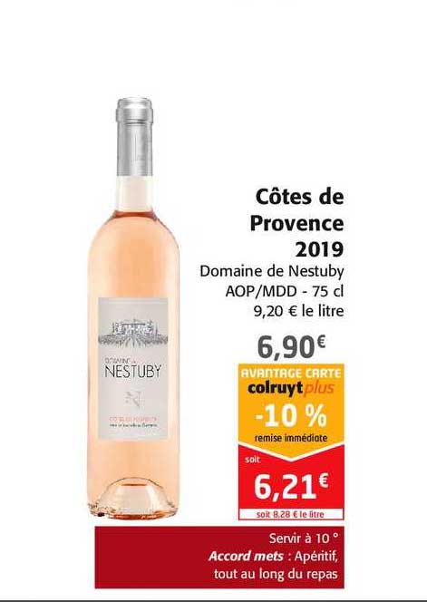 côtes de provence 2019 domaine de nestuby aop mdd