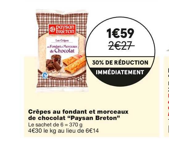 crêpes au fondant et morceaux de chocolat "paysan breton"