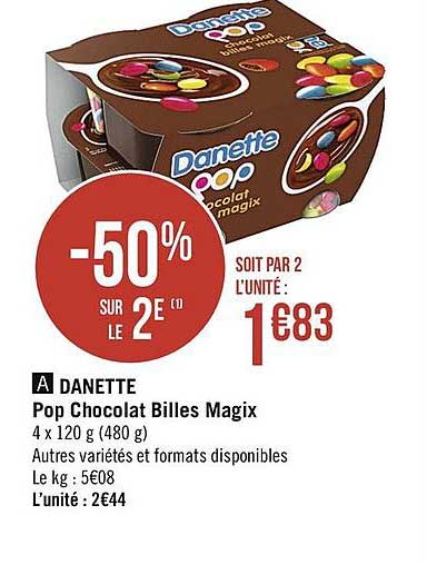 danette pop chocolat billes magix