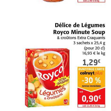 délice de légumes royco minute soup