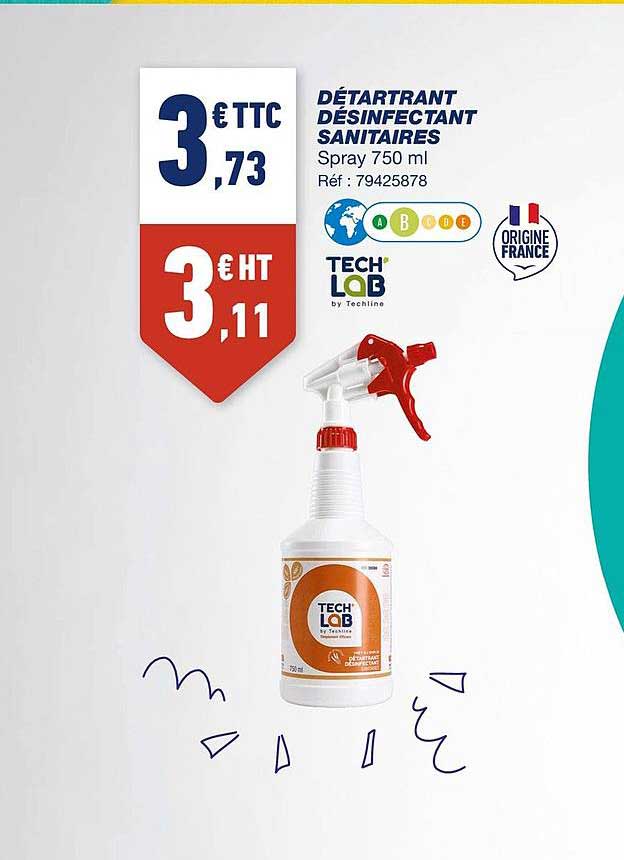 détartrant désinfectant sanitaires tech lab