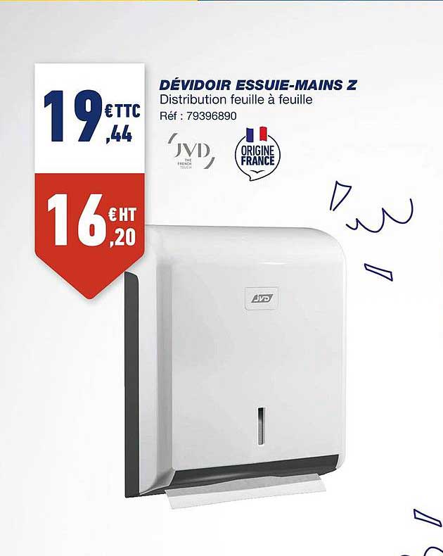 dévidoir essuie mains 2 jvd