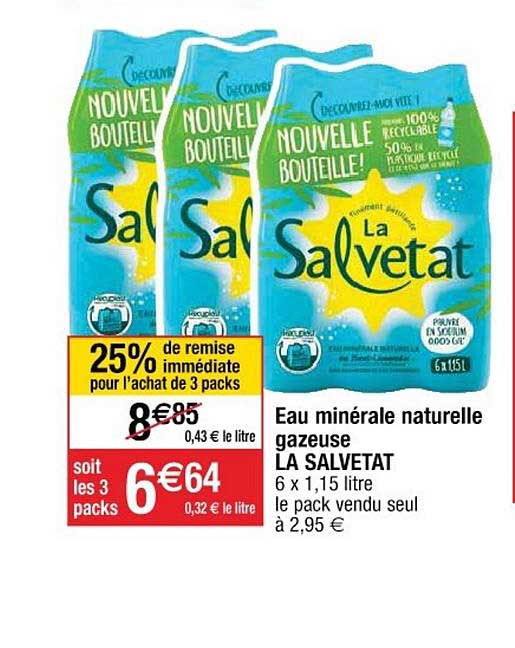 Eau Minérale Naturelle Gazeuse La Salvetat