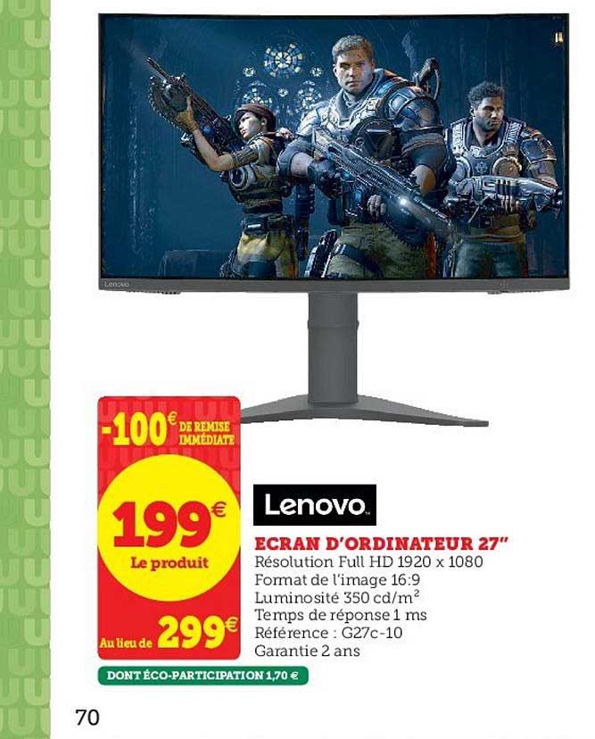 écran d'ordinateur 27" lenovo