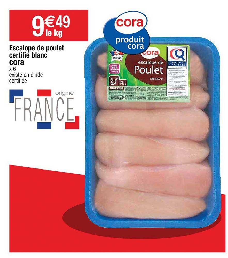 Escalope De Poulet Certifié Blanc Cora