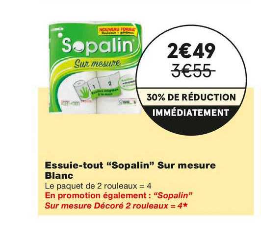 essuie tout "sopalin" sur mesure blanc