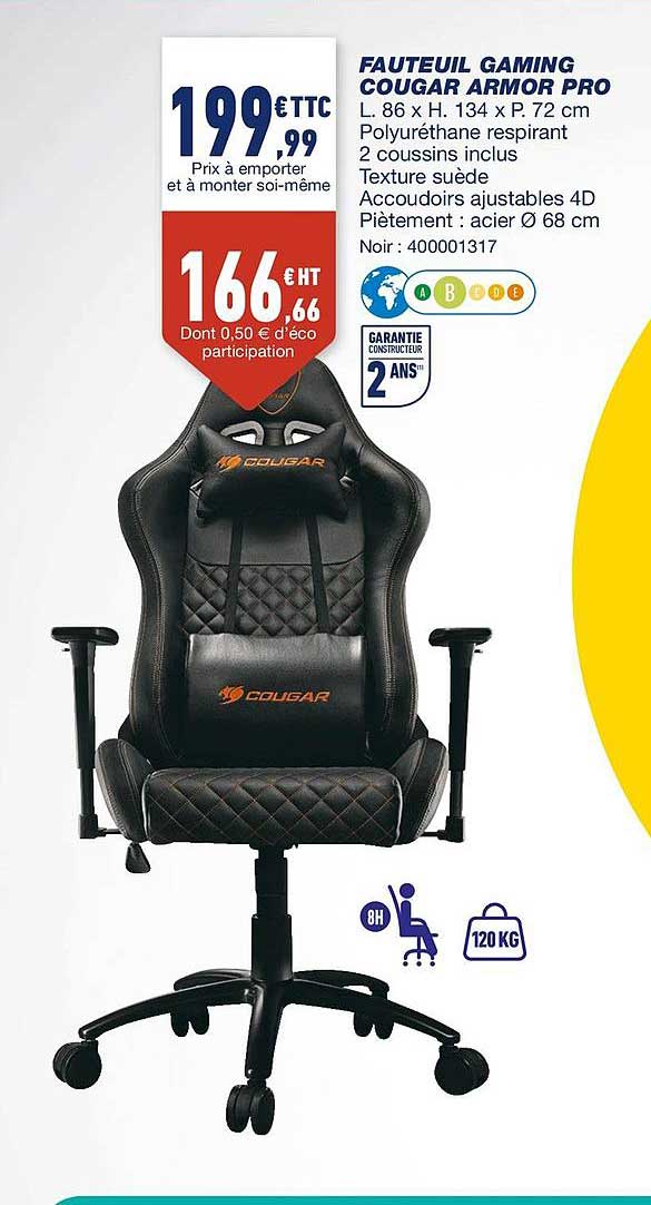 fauteuil gaming cougar armor pro