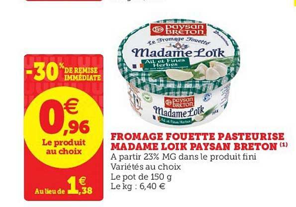 fromage fouetté pasteurisé madame loïk paysan breton