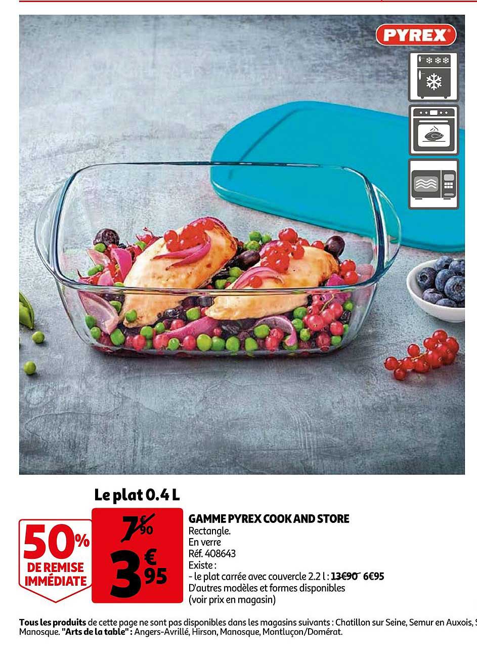 gamme pyrex cook and store 50% de remise immédiate