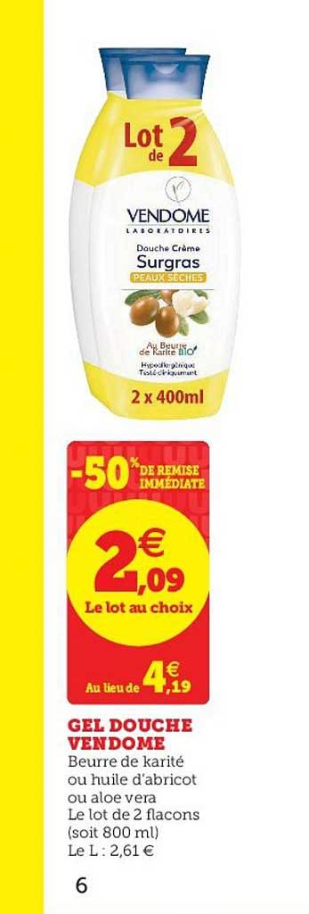gel douche vendôme -50% de remise immédiate