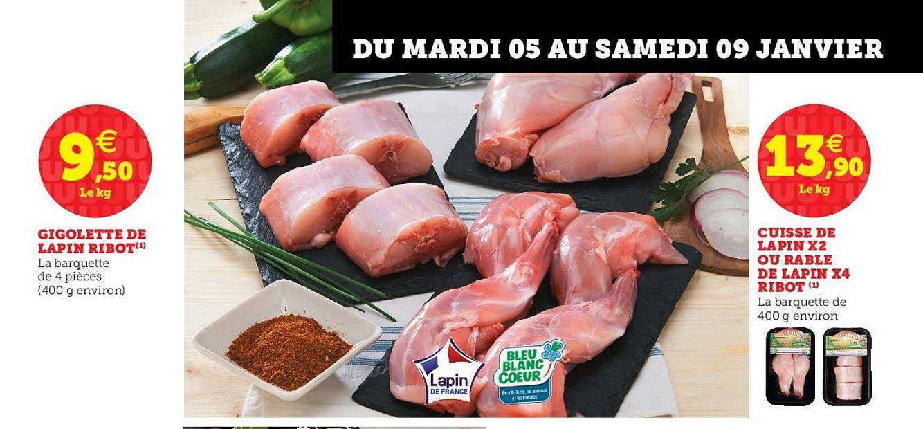 gigolette de lapin ribot cuisse de lapin x2 ou rable de lapin x4 ribot