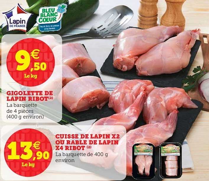 gigolette de lapin ribot cuisse de lapin x2 ou rable de lapin x4 ribot