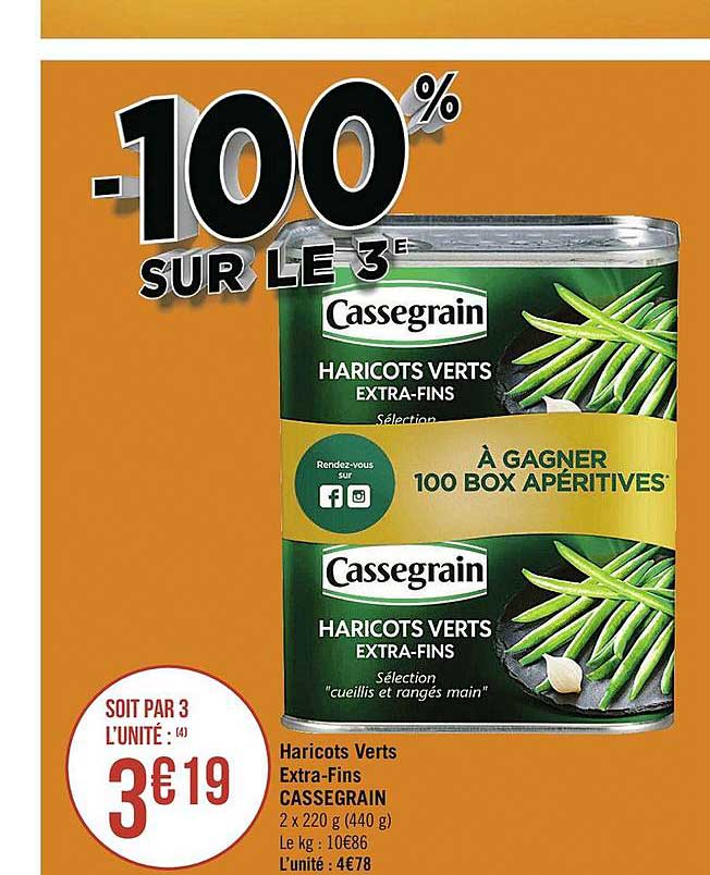 haricots verts extra-fins cassegrain
