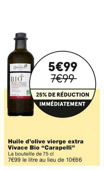huile d'olive vierge extra vivace bio "carapelli"