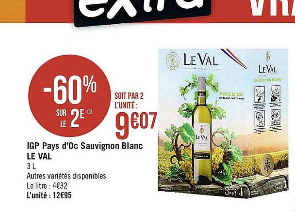 igp pays d'oc sauvignon blanc le val