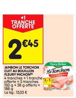 jambon le torchon cuit au bouillon fleury michon