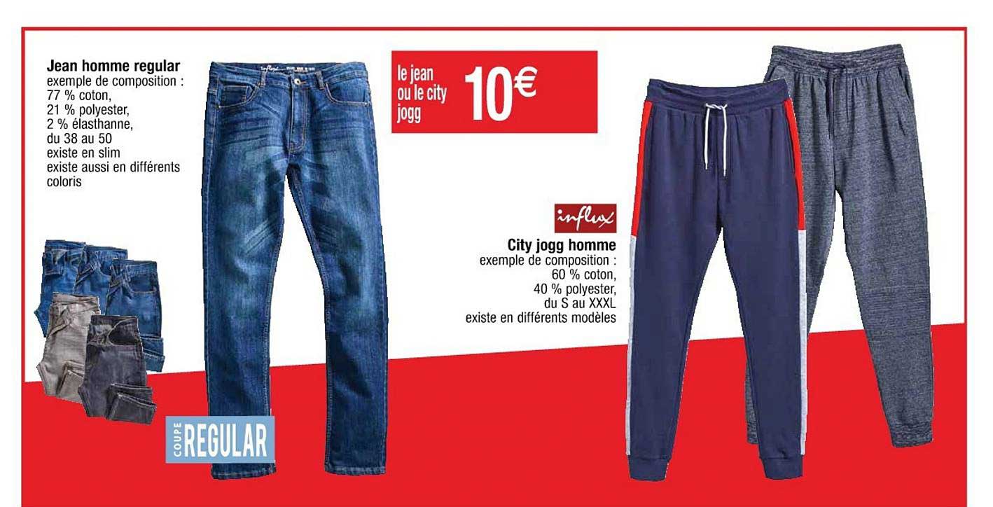 Jean Homme Regular, City Jogg Homme Influx