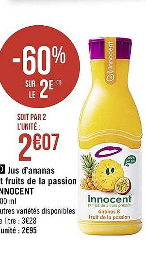 jus d'ananas et fruit de la passion innocent