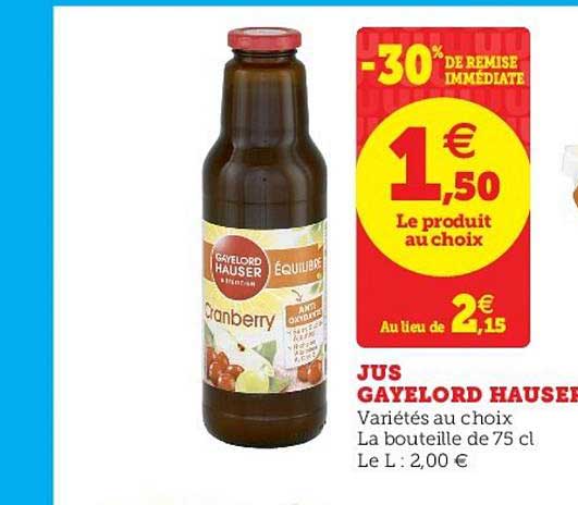 Jus Gayelord Hauser -30% De Remise Immédiate