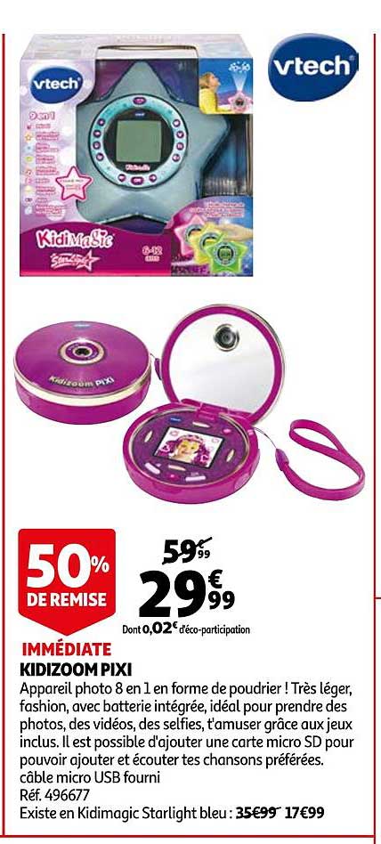 kidizoom pixi vtech 50% de remise immédiate