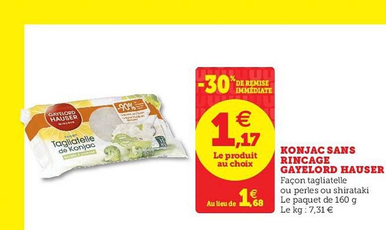 konjac sans rinçage gayelord hauser -30% de remise immédiate