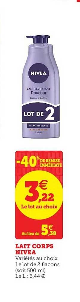 Lait Corps Nivea -40% De Remise Immédiate