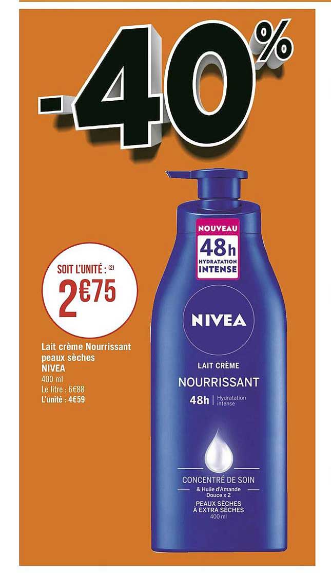 lait crème nourrissant peaux sèches nivea