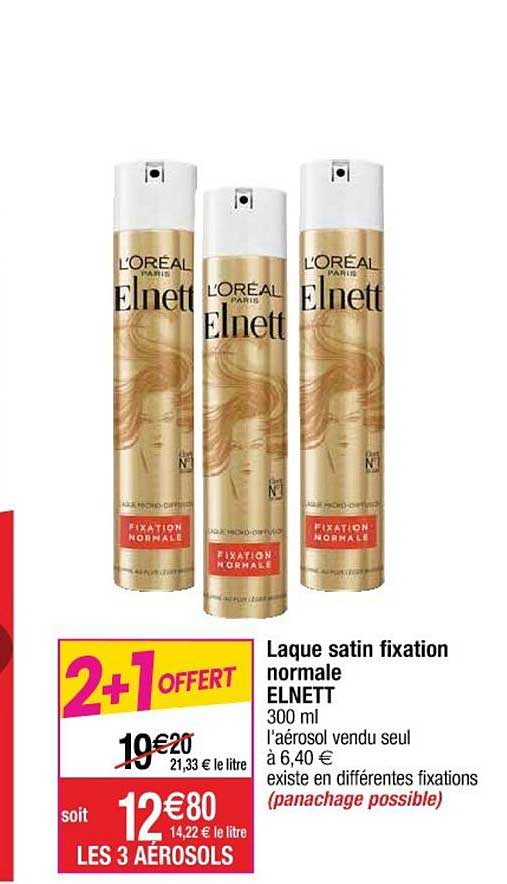 laque satin fixation normale elnett l'oréal