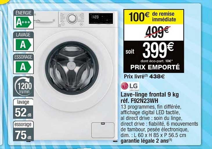 lave-linge frontal 9 kg lg